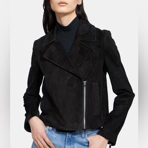 Theory Slim Suede Moto Jacket